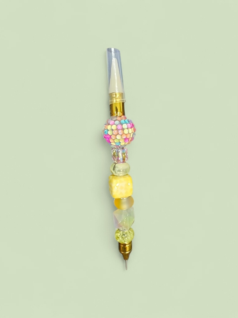 Beaded Yellow Multicolor Decorative Tool